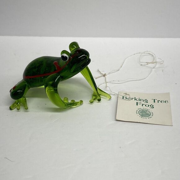 The Hamilton Collection "Adopt A Frog Collection" Barking Frog Glass Figurine - Picture 1 of 12
